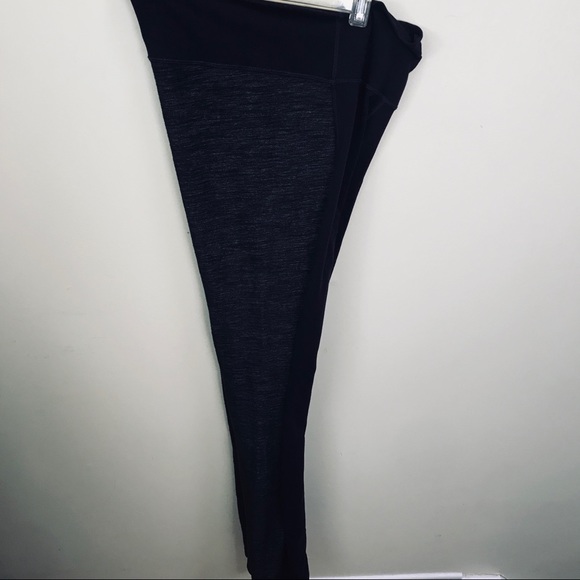 Lululemon Barre Pulse Pant Flare Two Fabrics Block Denim Plum Stretch High Waist - Picture 14 of 16